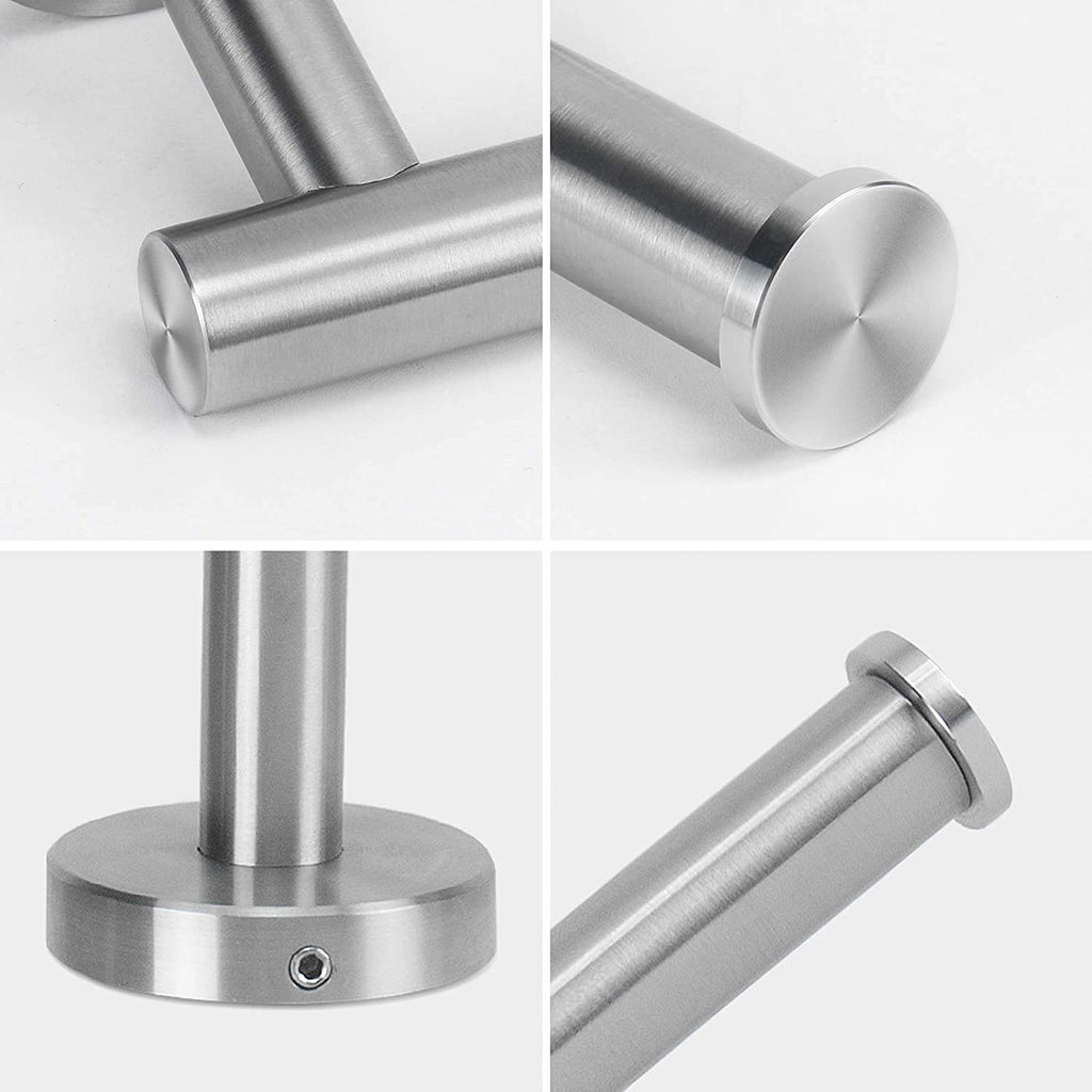 NearMoon Bathroom Toilet Paper Holder, Premium SUS304 Stainless Steel Rustproof Wall Mounted Toilet Roll Holder for Bathroom, Kitchen (2 Pack, Brushed Nickel)