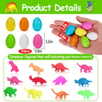 60PCS Small Hatching Dinosaur Eggs for Dinosaur Birthday Party Favors Bulk