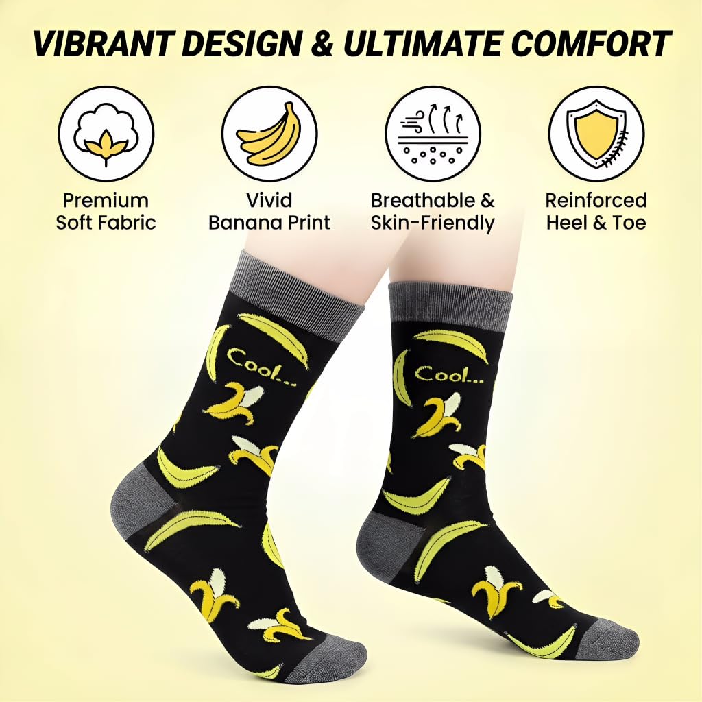 Funny Socks for Men, Crazy Colorful Novelty Fun Cotton Mens Dress Sock 8-12