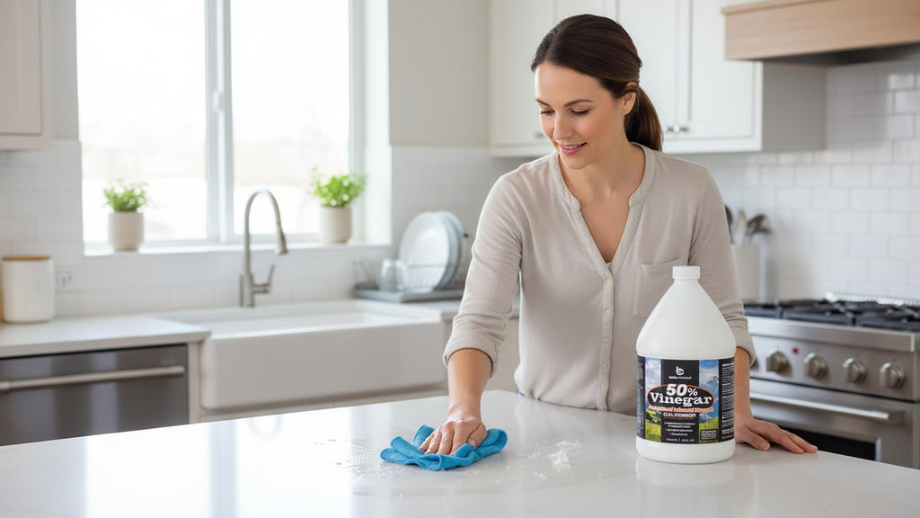 Belle Chemical 50% Pure Concentrated Vinegar - 125x Stronger - Indoor and Outdoor Cleaner (128 Fl Oz)