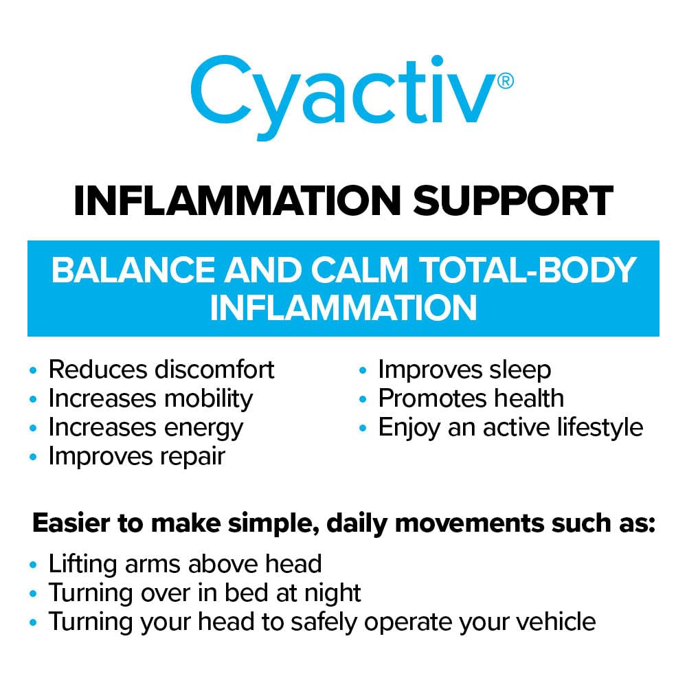 Cerule Cyactiv Natural Inflammation Supplement – Whole Body Balance and Cellular Protection Formula – Supports Stem Cell Health, Immune Function, Joint Comfort, Mobility, and Recovery – 60 Capsules