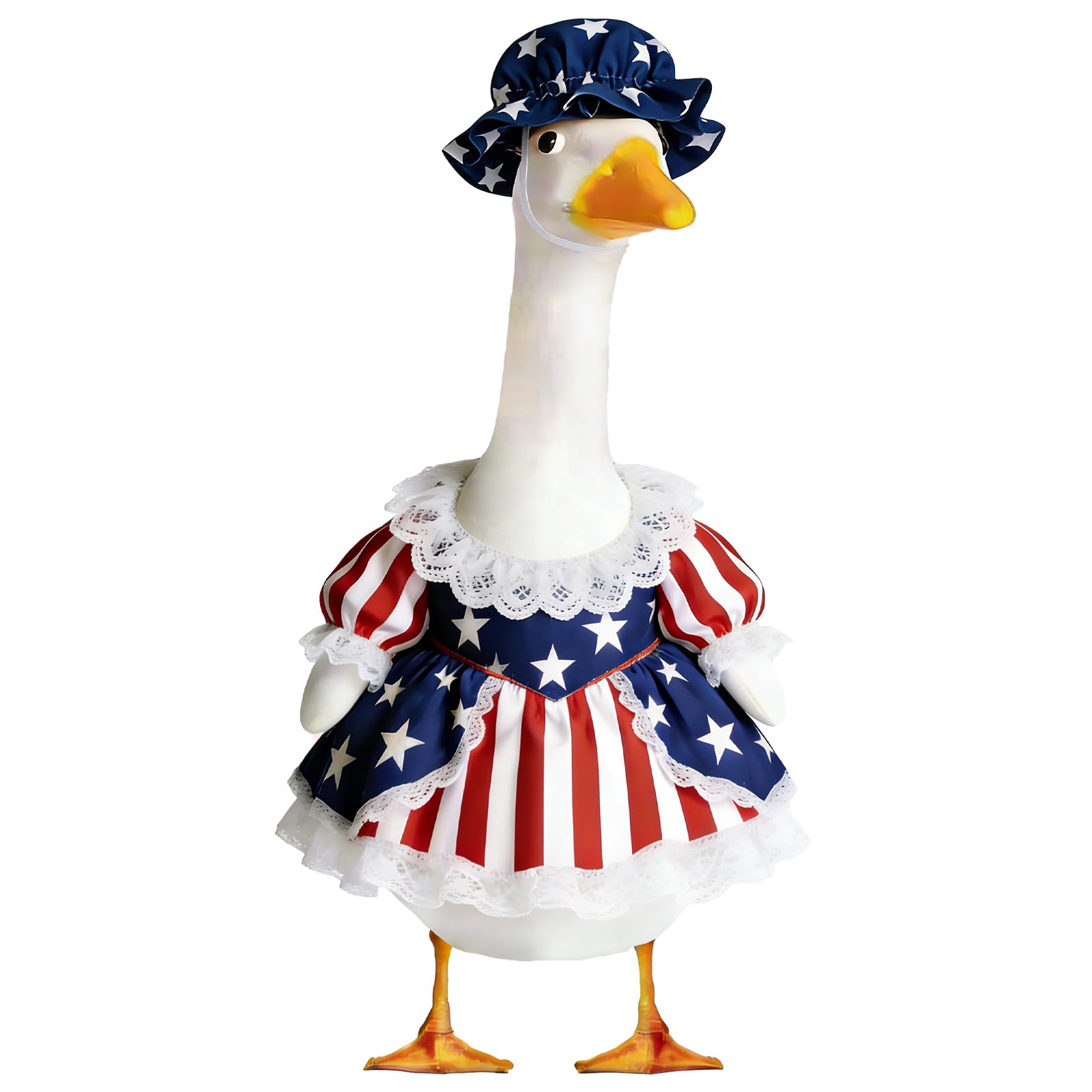 Fuzzivator 4th of July Porch Goose Outfits Patriotic Goose Outfit Memorial Day Porch Goose Outfit for 23" Geese Independence Day Summer Outdoor Patio Yard Lawn Garden