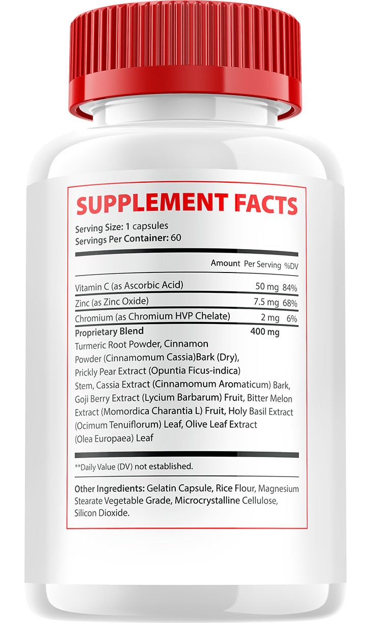 Gluco Bio Healthy Vitamin Capsules, GlucoBio Advanced Supplement, All Natural Formula to Maintain Healthy Levels, Maximum Strength Daily Formula, Gluco Bio Pills Reviews (2 Pack - 120 Capsules)