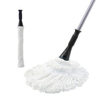Eyliden Mop with 2 Reusable Microfiber Heads, Easy Wringing Twist Mop, 57.5 inch Long Handle, Wet Mops for Floor Cleaning, Commercial Household Clean Hardwood, Vinyl, Tile, and More (White)