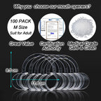 100-Pack Dental Cheek Retractor, Professional Autoclavable Mouth Opener Retractors, 100% BPA-Free, for Dentist, Teeth Whitening, Party, Mouthguard Challenge Game - Size M, Clear