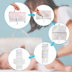 TENDS Portable Baby Changing Mat XL-Foldable Waterproof Diaper Changing Mat with Detachable Bag and 6 Pockets as a Toiletry Bag for Baby Items