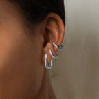 MIDEEO Gold/Silver Chunky Hoop Earrings Set for Women, 14K Gold Plated Twisted Huggie Hoop Earring Hypoallergenic Thick Open Lightweight Chunky Hoop Earrings Jewelry for Gifts