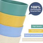Wrova Wheat Straw Cups 6 PCS Good Alternative to Plastic Reusable Cups 12 oz Unbreakable Drinking Cup Reusable Dishwasher Safe Water Plastic Glasses with 6 Colors