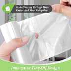 8 Gallon 300 Counts Unscented Medium Trash Bags,Fit 7,8,9,10 Gal Garbage Bags by Teivio, 30 Liter Thick Bathroom Can Bin Liners,Plastic Bags for Home Office Kitchen, Clear