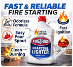Charcoal Lighter Fluid, Odorless, Faster Lighting, 32 oz, 4 Pack