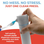 SqueezMe EasyPump Toothpaste Dispenser System - No-Mess Toothpaste Dispenser for Kids, Adults, Families - Hygienic Design & Easy One-Hand Use - Organizers & Accessories for Bathroom - Universal Fit