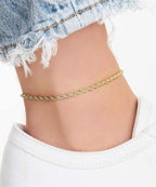 Barzel 18K Gold Plated Braided Rope Anklet for Women, 2.7 MM thick, 10 Inches long - Made In Brazil