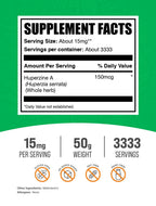 BulkSupplements.com Huperzine A Powder - Huperzia Serrata Powder, Huperzine A Supplement - Nootropic Supplement, Gluten Free, 15mg per Serving, 50g (1.8 oz) (Pack of 1)