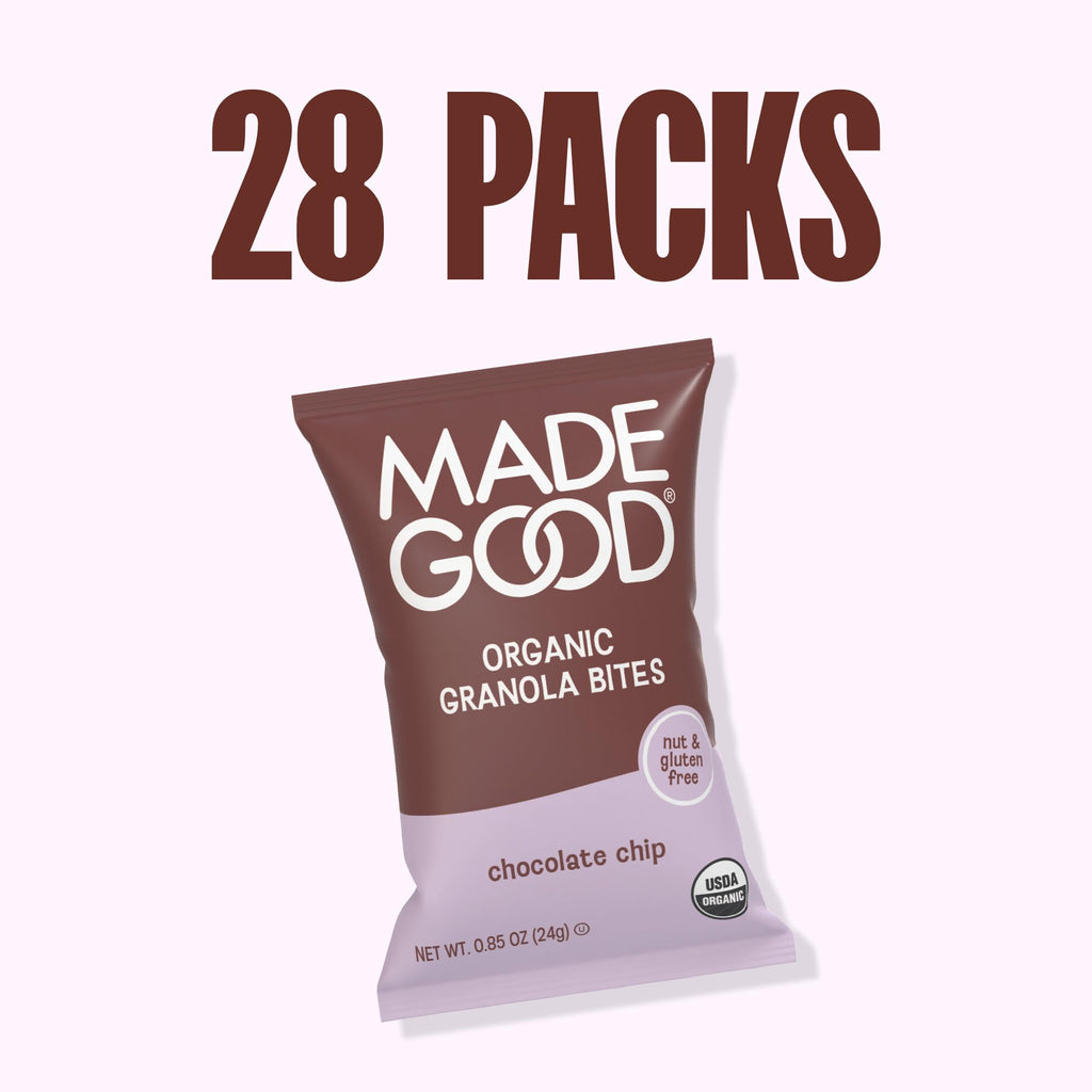 MadeGood Chocolate Chip Granola Bites, 28-Pack, Organic Snack Minis