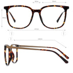 Firmoo Oversized Blue Light Blocking Glasses for Women/Men, Tortoise Shell Large Square Frame Computer Glasses for Screens