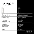 Nécessaire The Body Retinol - Firming Repair Serum + Retinol Body Lotion For Women & Men. Wrinkle + Line Prevention. 0.1% Pure + 10% AHA Crepey Skin Treatment. 5.1 oz