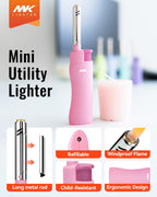 MK Candle Lighter, Butane Refillable Wind-Resistant Flame, 4-Pack for BBQ, Camping, Outdoor Use (Harmony-5PC)
