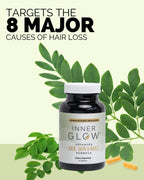 Inner Glow Advanced Hair, Skin & Nails Vitamins – Doctor-Developed Hair Supplement with Biotin, Collagen Peptides, Vitamin D & B12 – Clinically Tested 12-Week Results, Made in USA, Non-GMO