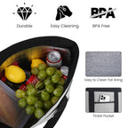 mosago Commercial Insulated Food Delivery Bag 39L, Grocery Tote Bag, Grey
