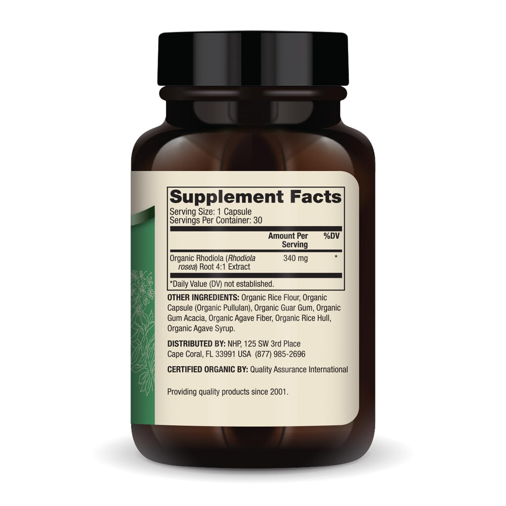 Dr. Mercola Organic Rhodiola Extract - Adaptogenic Support - USDA Organic - Nervous System & Energy Support - Golden Root Herb Supplement - 30 Capsules