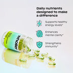 wholier Plant Based Multivitamin Vegan Omega-3 DHA EPA, Vitamin D, B12, Zinc, Vitamin K2, Iron, Iodine, Selenium. 60 Count (30-Day Supply) Glass Bottle