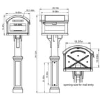 ARCHITECTURAL MAILBOXES Grand Haven Plastic, Mailbox and Post Kit, Black Extra Large