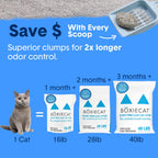 Boxie Premium Unscented Clumping Cat Litter 30+ Day Odor Control 16 lb