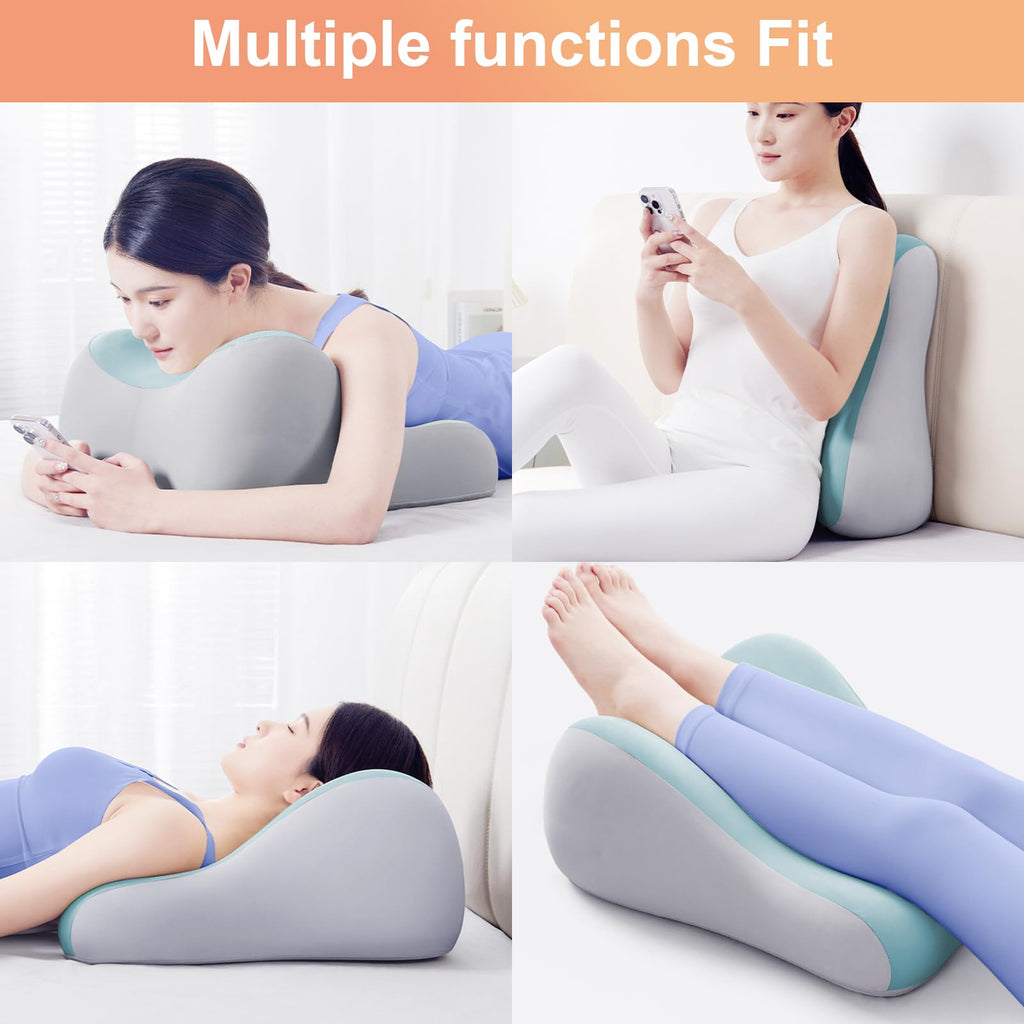 kaobbfacai Intimacy Support Wedge Pillow for Couples, Memory Foam Positioning Cushion for Back, Neck & Waist Pain Relief with Washable Cover, Portable Design for Relaxing, Reading & Adult Play-Blue