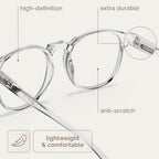 IBOANN Chic & Comfy Blue Light Glasses for Women - 3-Pack Round Frames, Screen-Ready Style with UV Protection Coating