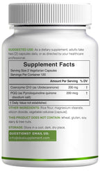 DEAL SUPPLEMENT CoQ10 200mg with PQQ 200mcg, 240 Veggie Capsules | Bioavailable Coenzyme Q10 Complex | Supports Heart, Energy & Brain Health | Antioxidant Support | Non-GMO