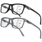 LianSan Progressive Multifocus Reading Glasses for Men,No-Line Blue Light Blocking Multifocal Computer Readers Anti Eyestrain(2 Colors/Progressive Top is not Zero,2.0x)