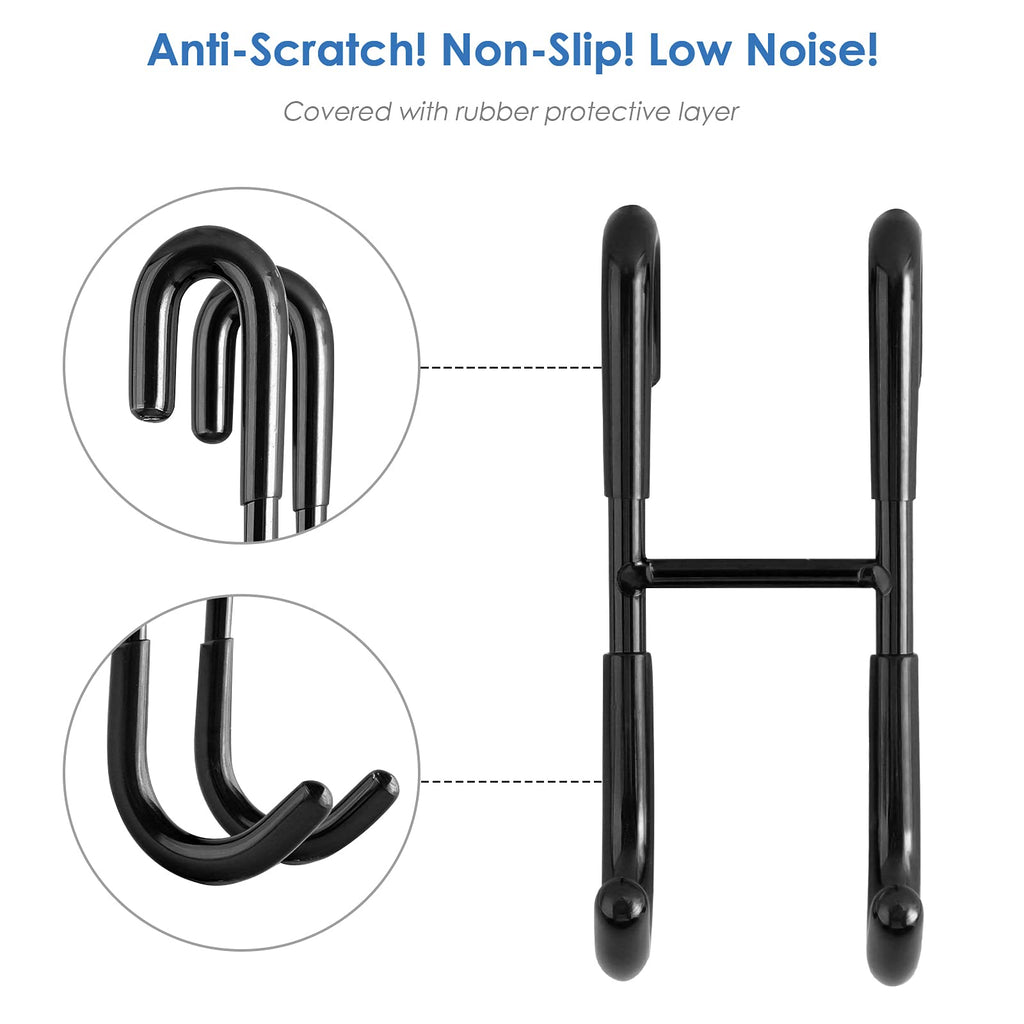Simtive 14-Inch Shower Squeegee Set, Includes Shower Door Hook and Adhesive Hook, Squeegee for Shower Doors, Mirror and Window, Black