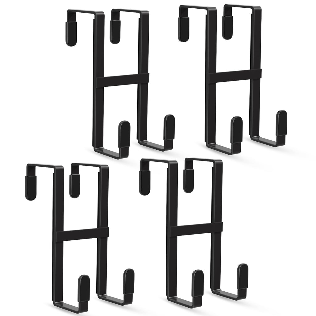FYY Over The Door Hooks, 2 Packs Double Sided-Hanger Fits Doors 1-7/8"Black