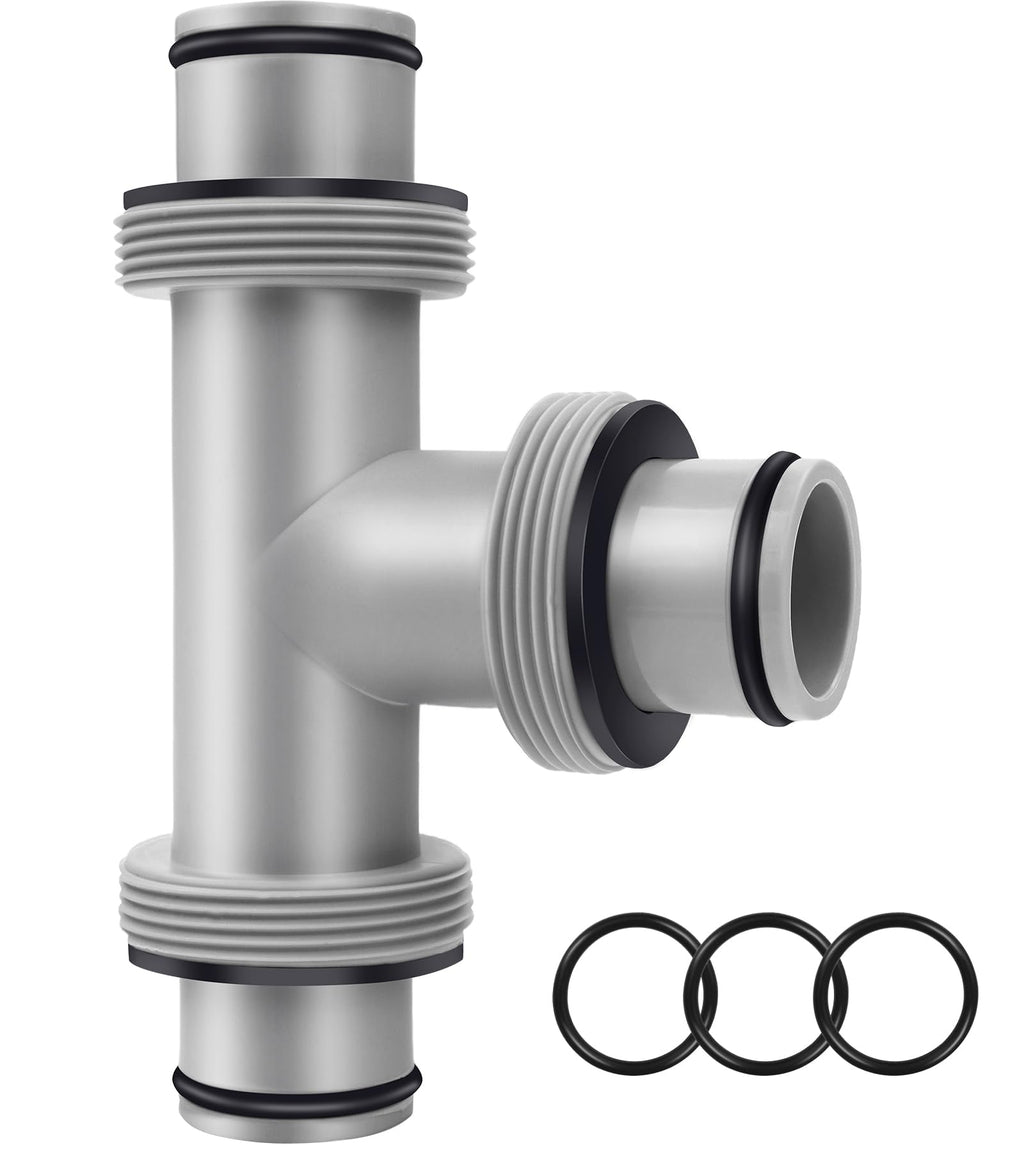 Pool Hose Connector for Leak-Proof Dual Seal and Stable Water Flow, 1.5" to 1.5" T-Joint Pool Hose Adapter for Pool Parts and Accessories Replacement, Easy No-Tool Install for Above Ground Pools