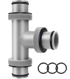 Pool Hose Connector for Leak-Proof Dual Seal and Stable Water Flow, 1.5" to 1.5" T-Joint Pool Hose Adapter for Pool Parts and Accessories Replacement, Easy No-Tool Install for Above Ground Pools