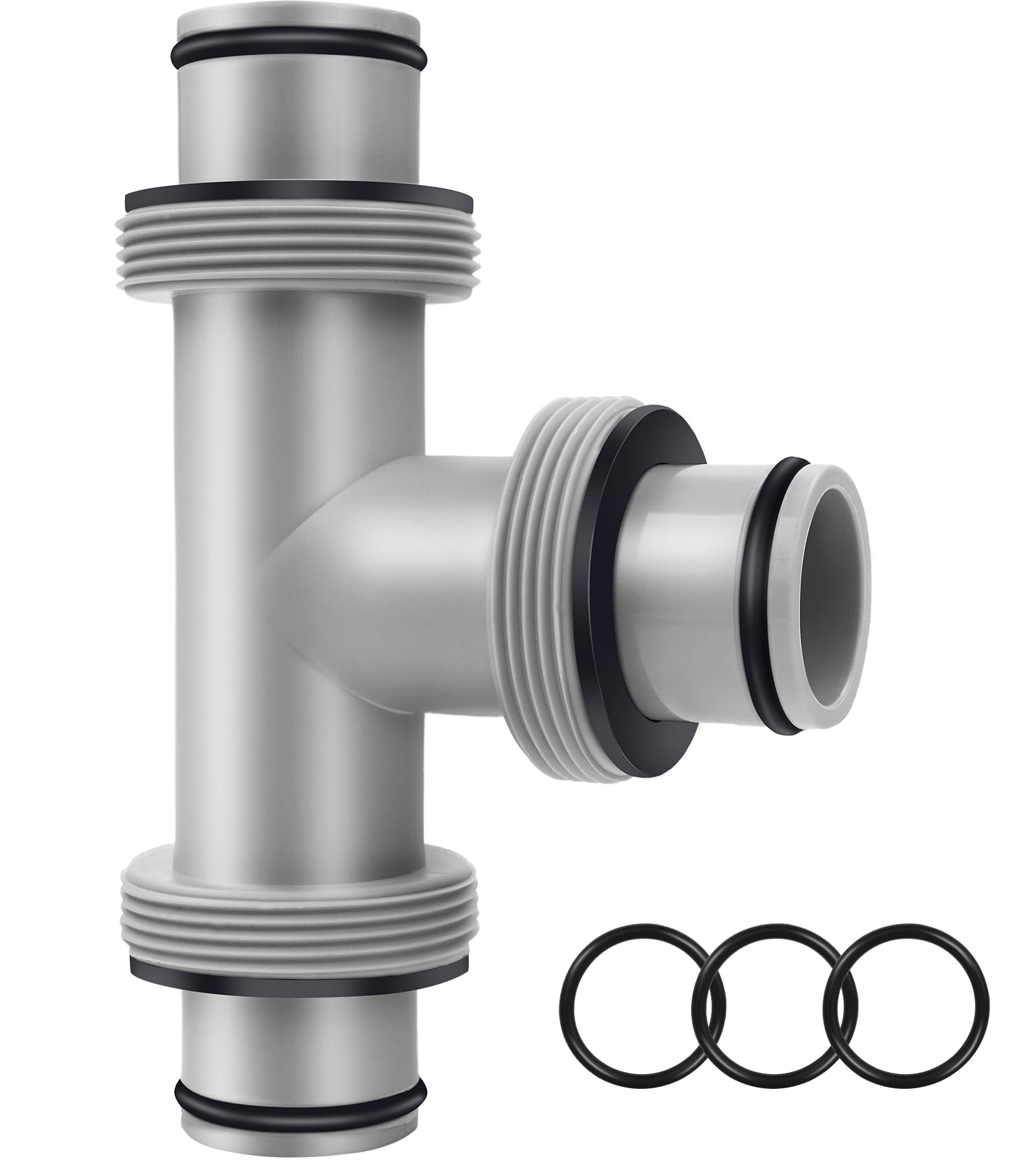 Pool Hose Connector for Leak-Proof Dual Seal and Stable Water Flow, 1.5" to 1.5" T-Joint Pool Hose Adapter for Pool Parts and Accessories Replacement, Easy No-Tool Install for Above Ground Pools