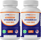 Vitamatic Vitamin B1 (Thiamine) 500mg – 2 Pack (240 Capsules Total)