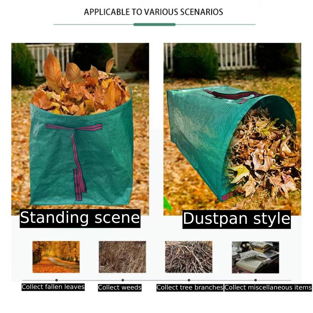 2-Pack 72 Gallon Collapsible Dustpan-Style Yard Waste Bag with Gloves
