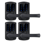 HIDALIFE Keyless Entry Door Lock, Keypad Door-Lock with Handle, Touchscreen, Auto-Locking, Anti-peep Password, Easy to Install for Front Door, Home, Office, Matte Black 4 Pack