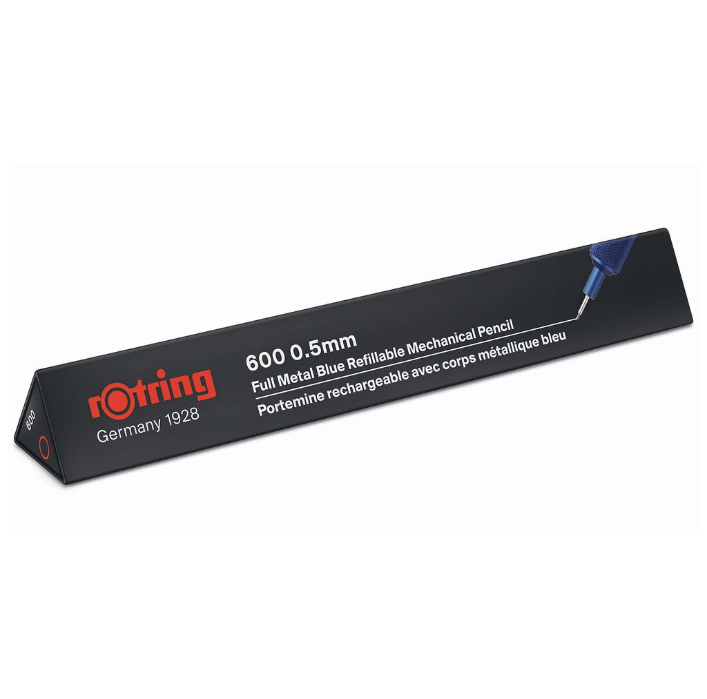 Rotring 600 Mechanical Pencil 0.5 mm Blue Full-Metal Pencil Body Hexagonal Drafting Stocking Stuffer Holiday Gifts for College Students Christmas Gifts for Teachers