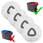 YUAKOU 4-Pack Mop Replacement Heads For Ocedar Mop Replace Head EasyWrin Spin Mop Heads Replacements, White Microfiber, Floor, Wall