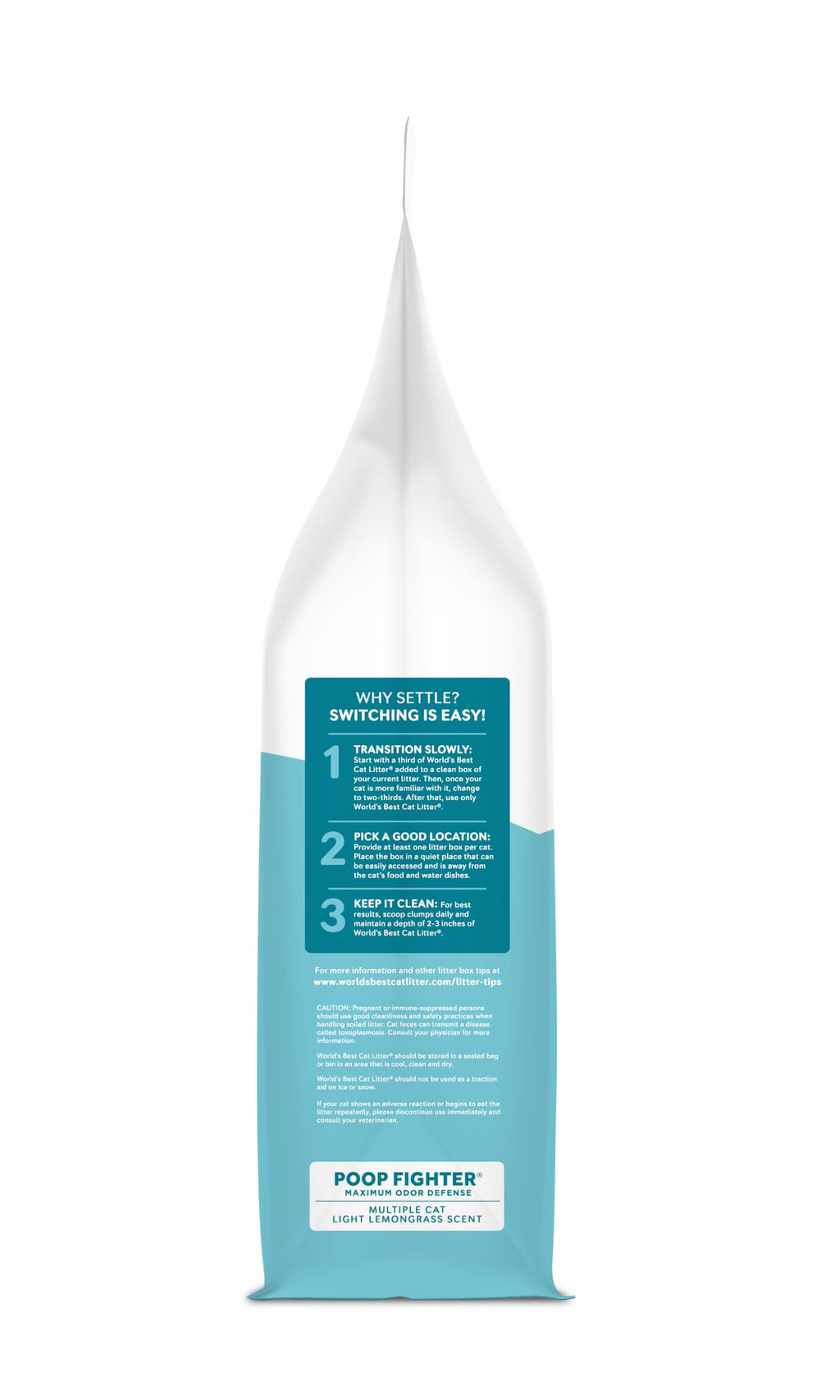 World's Best Cat Litter Poop Fighter, Urine & Poop Odor Defense, 15 lb Bag