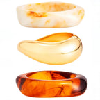 Rackynass Chunky Acrylic Bangle Bracelet for Women Colorful Resin Bracelets Trendy Stack Statement Cuff Jewelry Gift