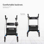 OasisSpaceUpright Walker for Senior,Rollator with Seat Support Up 450 lbs