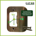 Gator Door Strike Plate with Screws, – 2-1/4" by 1-3/4" Universal Latch Restorer Alloy Steel Lock Hardware for Interior and Exterior Doors, Replacement Door Latch Plate | Antique Brass 4-Pack