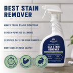 Rocco & Roxie Oxy Stain Remover - Oxygen Powered Carpet Cleaner Spray - Pet Stain Remover for Carpet, Spot Cleaner for Upholstery, Couch, Laundry, Rug, Clothes, Car Seat, Mattress, Sofa, and More