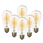 Jslinter 6-Pack Edison Light Bulb, Warm White 2200K Old Fashioned Incandescent Light, 60 Watt Dimmable ST58 Antique Vintage Style Light, Clear Glass e26 Base(60w/110v)