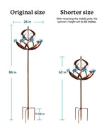 Cyan Oasis Wind Spinners Outdoor for Yard - Extra Large 86" H Metal Kinetic Yard Art, Wind Sculpture Spinner Garden Decor, Catches Every Breeze & Weather Resistant