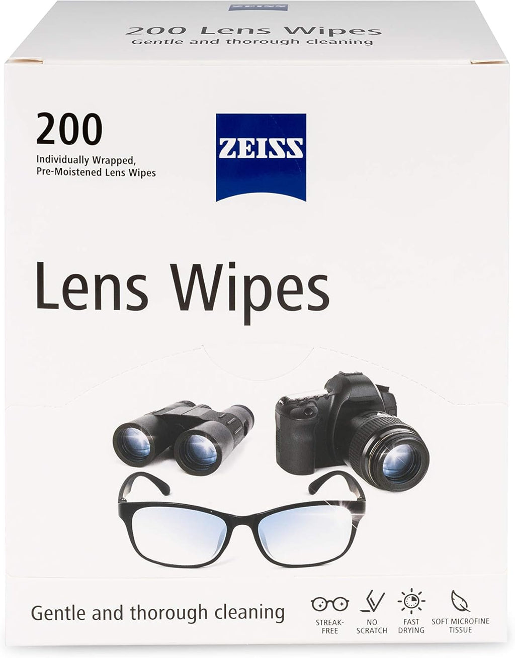 ZEISS Pre-Moistened Lens Cleaning Wipes, 2400 Count, Pack of 12