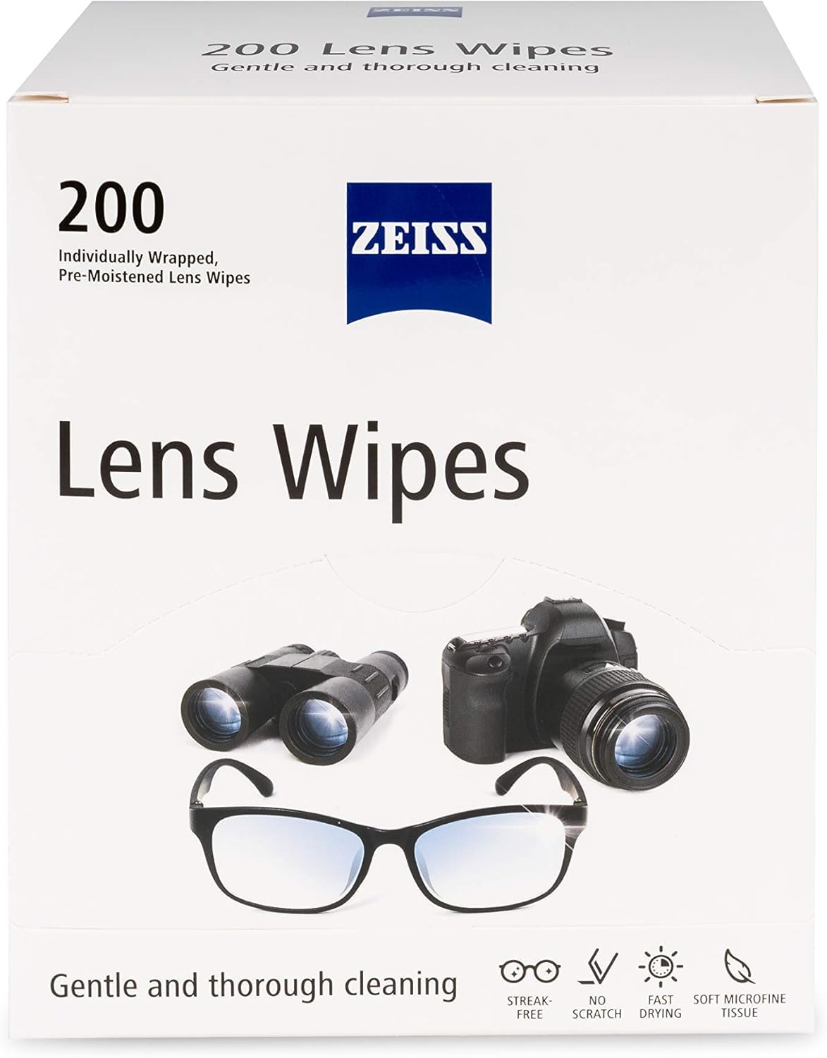 ZEISS Pre-Moistened Lens Cleaning Wipes, 2400 Count, Pack of 12